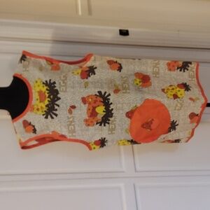 Apron Vest Vintage Mid Century Modern Retro hen and egg orange  +FREE  cookbook